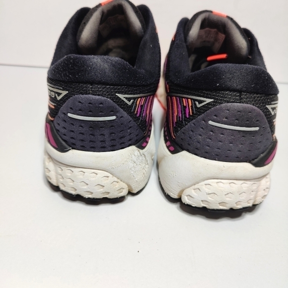 Brooks Adrenaline GTS 19 Black Pink Orange Women's Running Shoes Size 11.5B Med - Picture 7 of 9